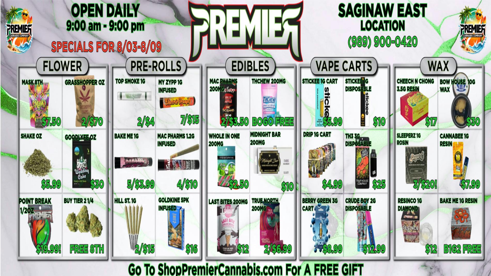 Premier Cannabis Saginaw New Week, New Deals!