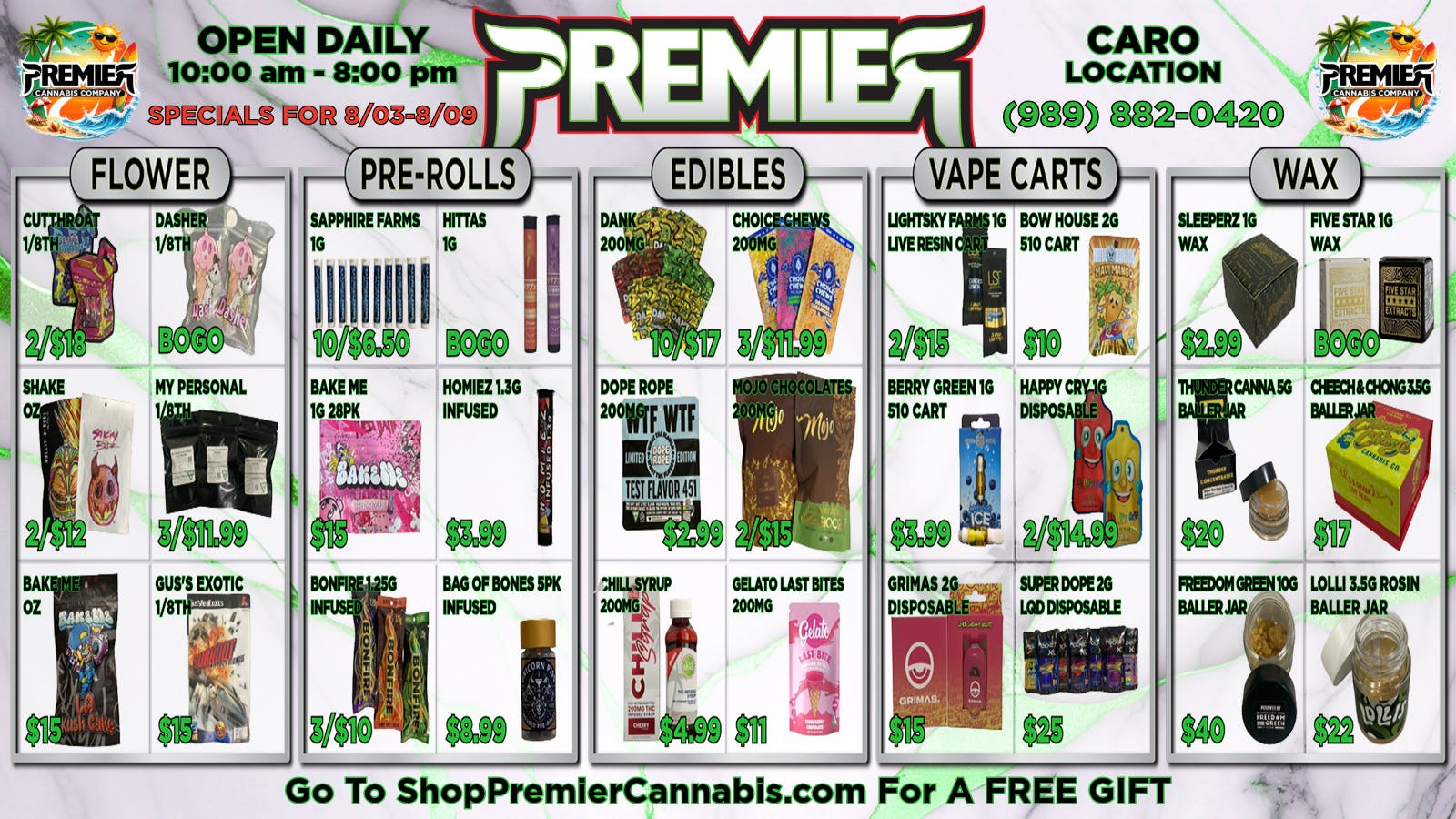 Premier Cannabis Caro Blazing Hot Deals @ Caro Premier! 💲🔥