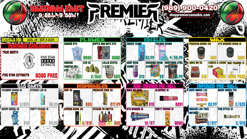 Premier Cannabis Saginaw Stay high-drated with these summer deals!!