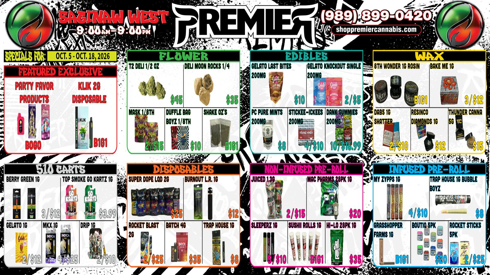 Premier Cannabis Saginaw West Daily Dank Deals!