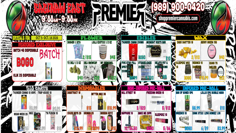Premier Cannabis Saginaw Smokin' Savings in Saginaw! 💨