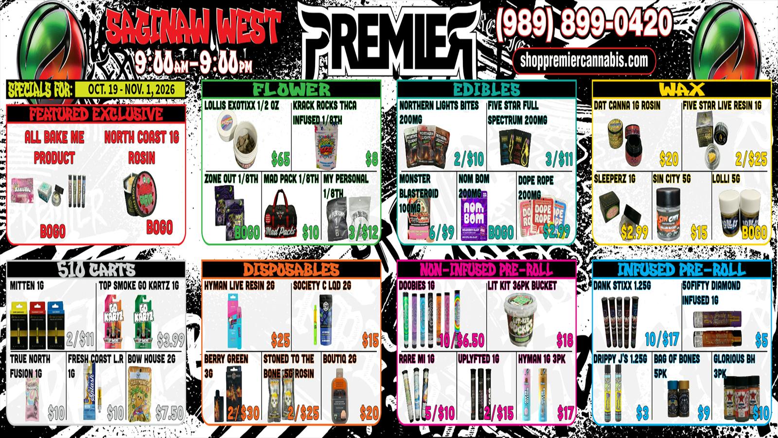 Premier Cannabis Saginaw West Fall into these Deals! 🍂