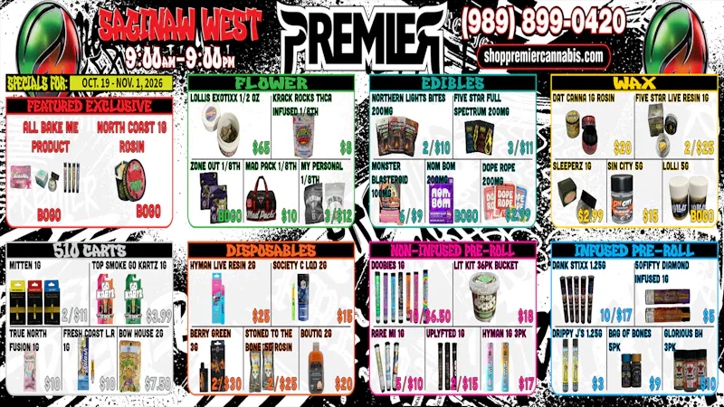 Premier Cannabis Saginaw West Fall into these Deals! 🍂