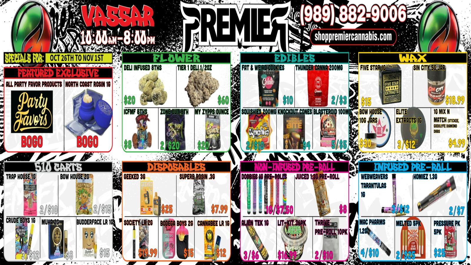 Premier Cannabis Vassar TRICKS, TREATS & TOKES 🍂🎃🍬