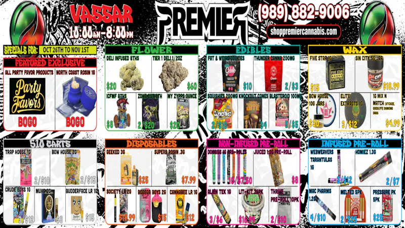 Premier Cannabis Vassar TRICKS, TREATS & TOKES 🍂🎃🍬