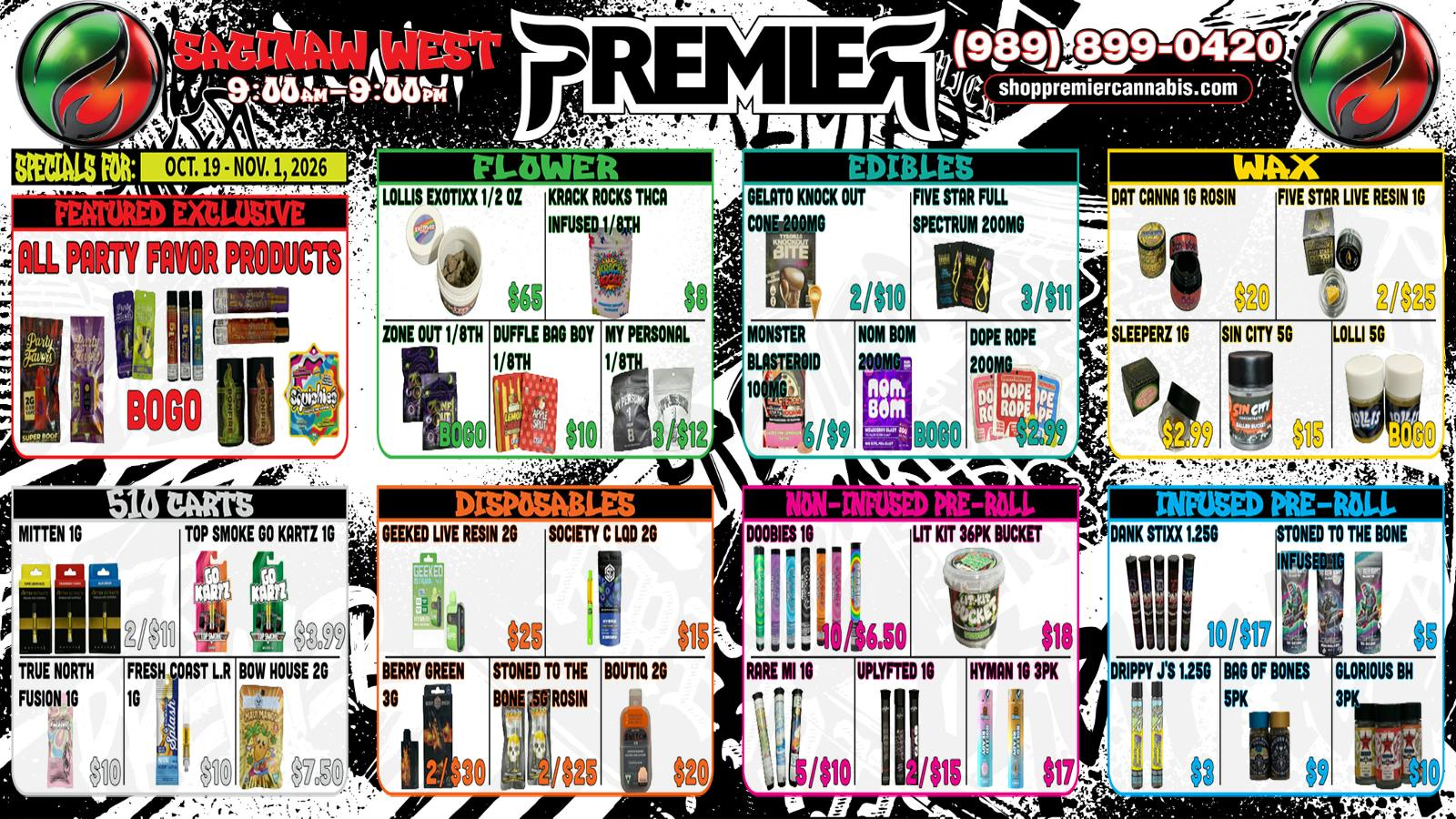 Premier Cannabis Saginaw West Fall into these Deals! 🍂