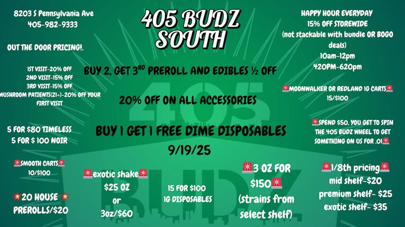 405 Budz - South SEPTEMBER DEALS