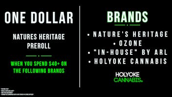 Holyoke Cannabis Dispensary – Holyoke ONE DOLLAR Preroll | Purchase of $40+ Before Tax