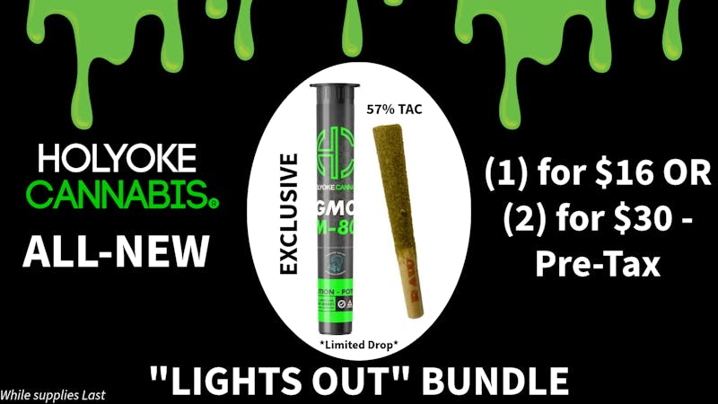 Holyoke Cannabis Dispensary – Holyoke "Light's Out" Bundle | (2) 1g M80 Infused $30-57%