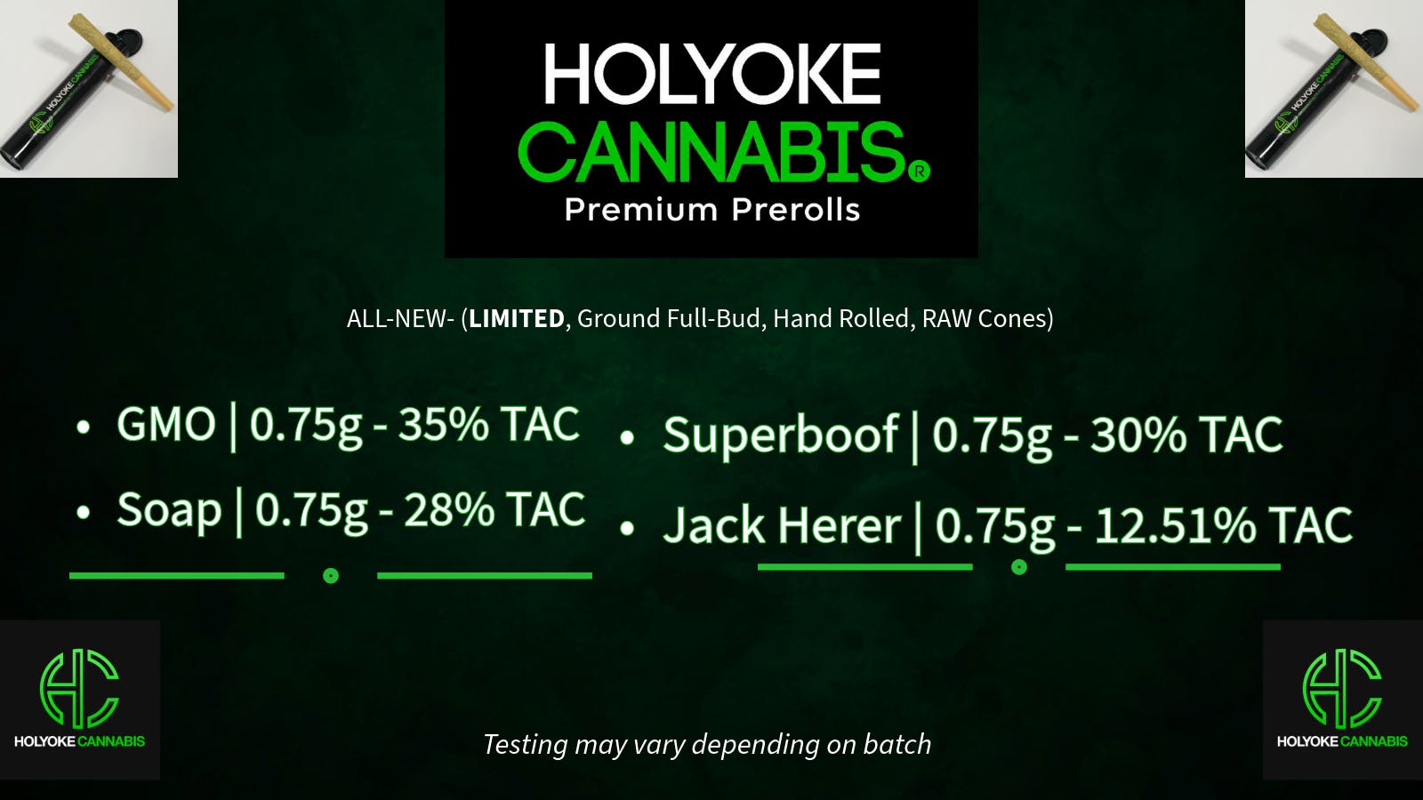 Holyoke Cannabis Dispensary – Holyoke 40%+ TAC Flower/PreRoll Options | Holyoke Cannabis