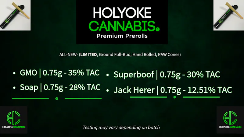 Holyoke Cannabis Dispensary – Holyoke 40%+ TAC Flower/PreRoll Options | Holyoke Cannabis