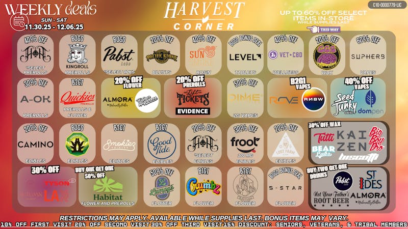 Harvest Corner Start your week strong - Up to 60% OFF!