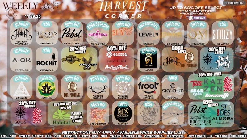 Harvest Corner Big Week, Bigger Savings - Up to 60% OFF%