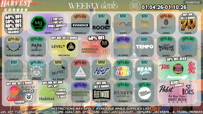 Harvest Corner January Savings Are In, Up To 60% Off and B2G1's!