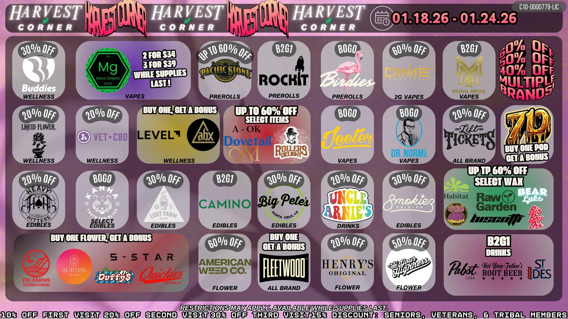 Harvest Corner BOGO'S AND UP TO 60% OFF ALL WEEK