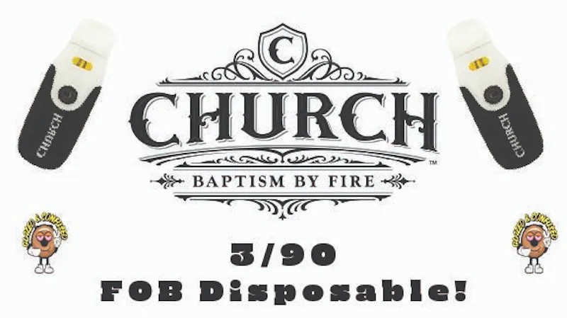 Glazed and Confused Church Disposable Vape Fob 3 for $90