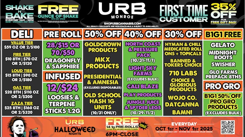URB CANNABIS - MONROE WE PRICE MATCH!!!