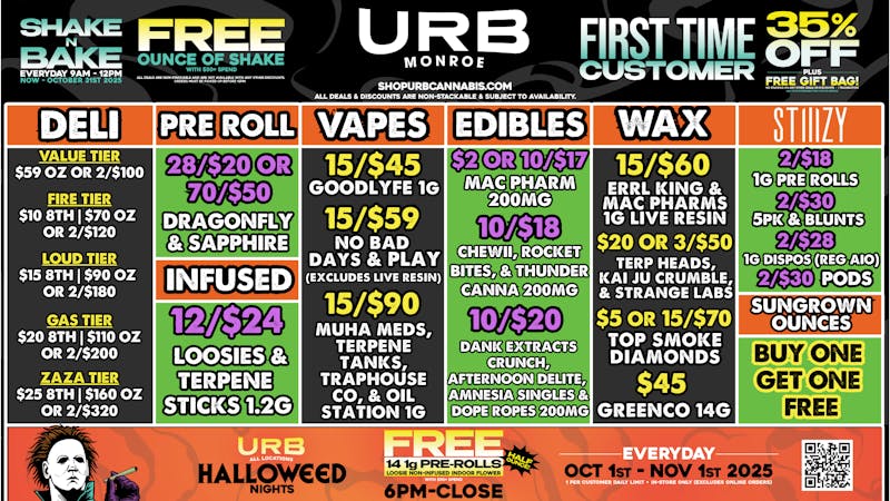 URB CANNABIS - MONROE WE PRICE MATCH!!!