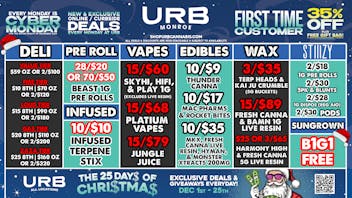 URB CANNABIS - MONROE WE PRICE MATCH!!!