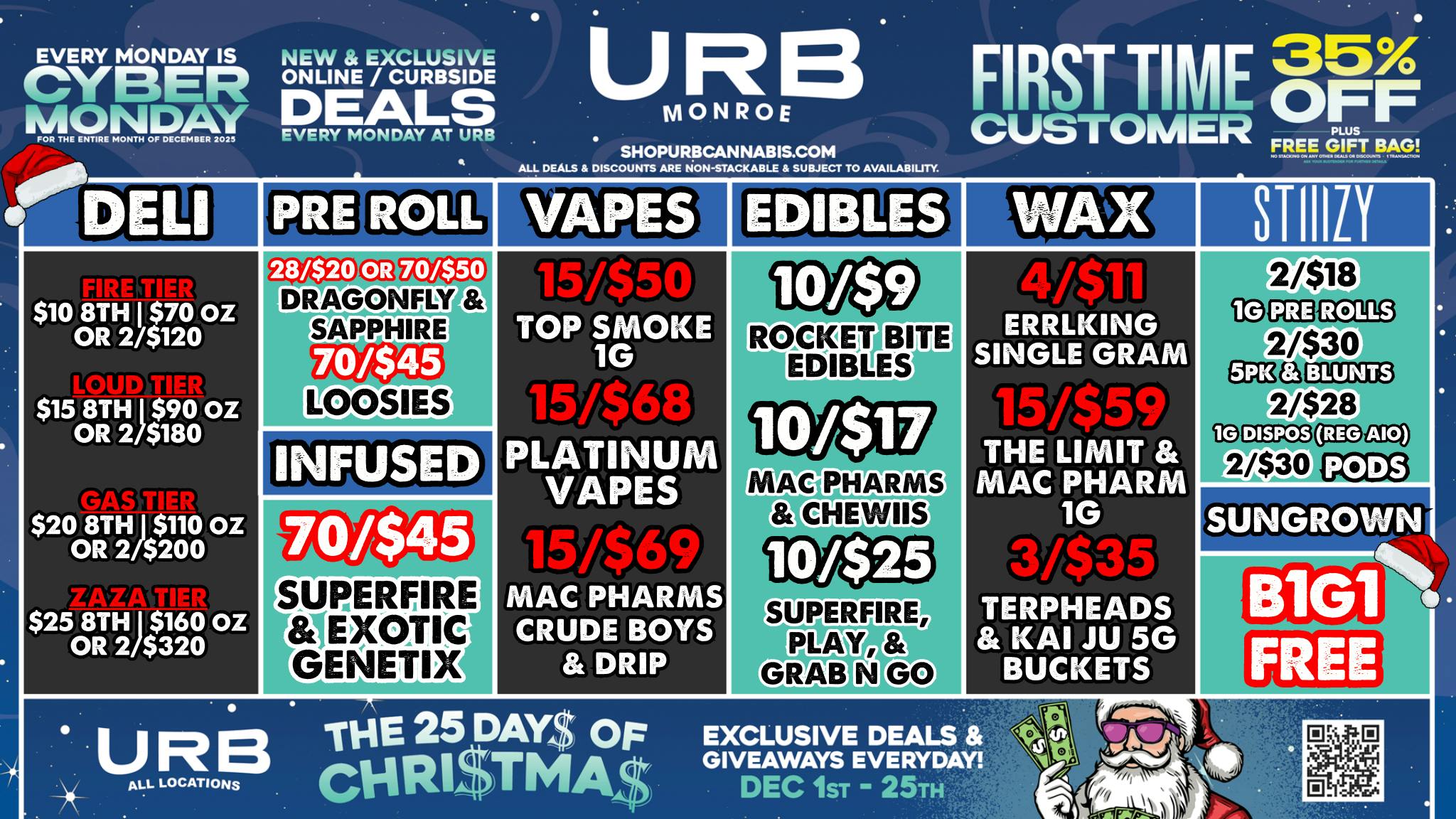 URB CANNABIS - MONROE WE PRICE MATCH!!!