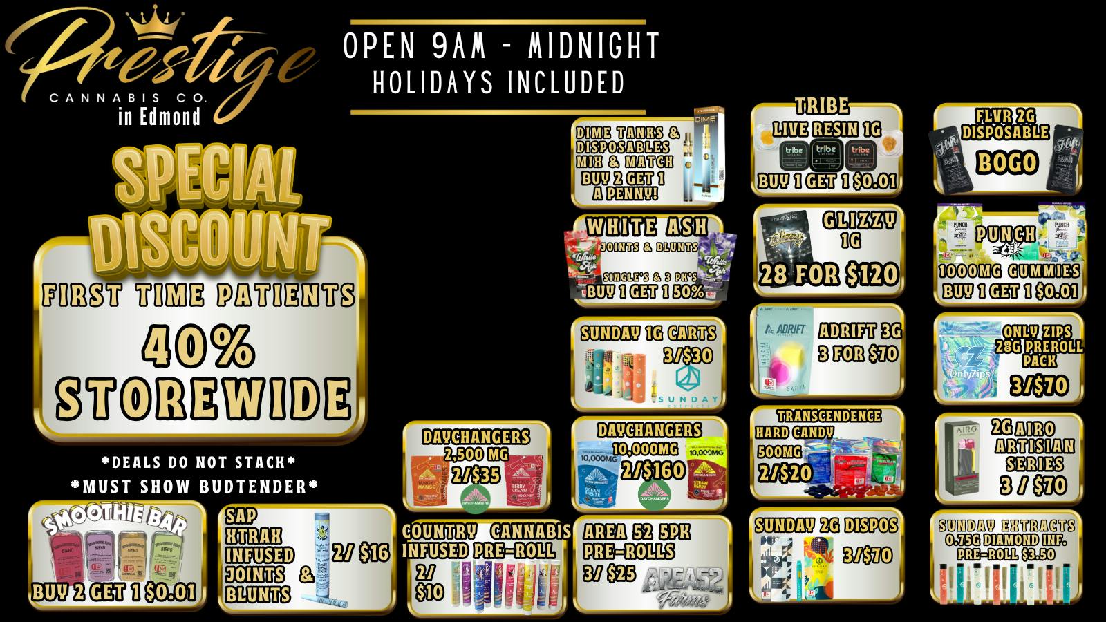 Prestige Cannabis Co. 40% FIRST TIME PATIENT & MANY MORE DEALS!!