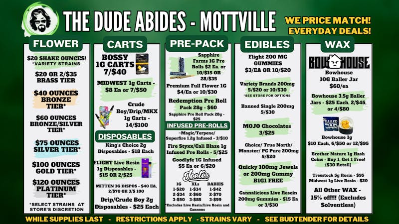 The Dude Abides - Mottville MOTTVILLE - NOW OPEN! - DRIVE THRU!!!!!!!!