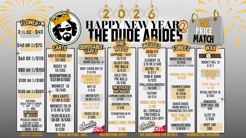 The Dude Abides - Constantine END THE YEAR AT THE DUDE!!!