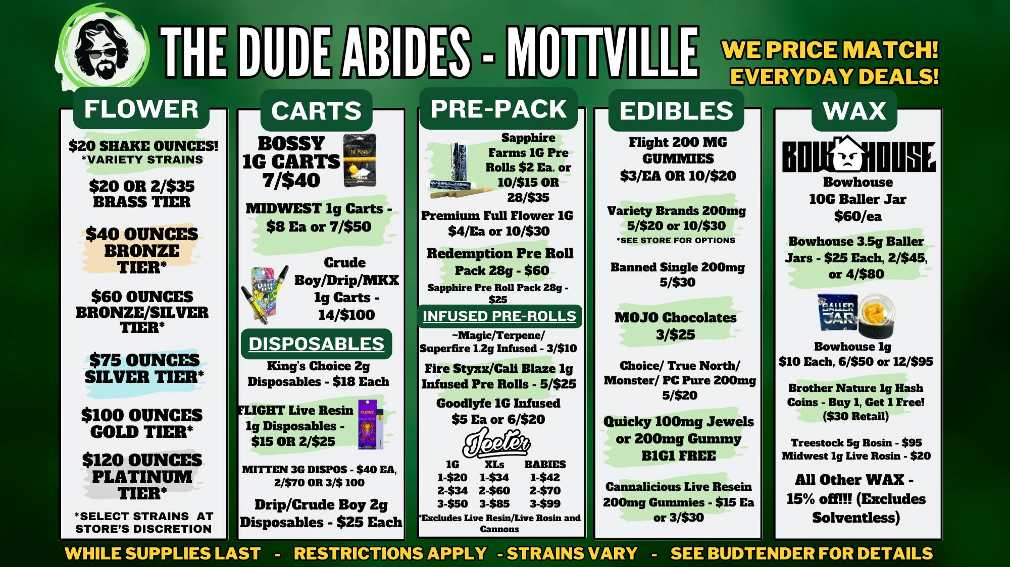The Dude Abides - Mottville MOTTVILLE - EVERY DAY DEALS! @ THE DUDE ABIDES!