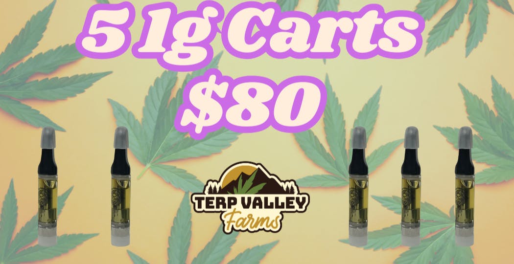 Terp Valley Farms 5 1g Carts for $80