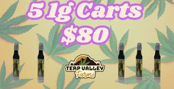 Terp Valley Farms 5 1g Carts for $80