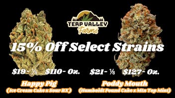 Terp Valley Farms 15% Off TVF Strains
