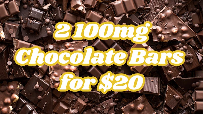Terp Valley Farms 2 100mg Chocolate Bars for $20