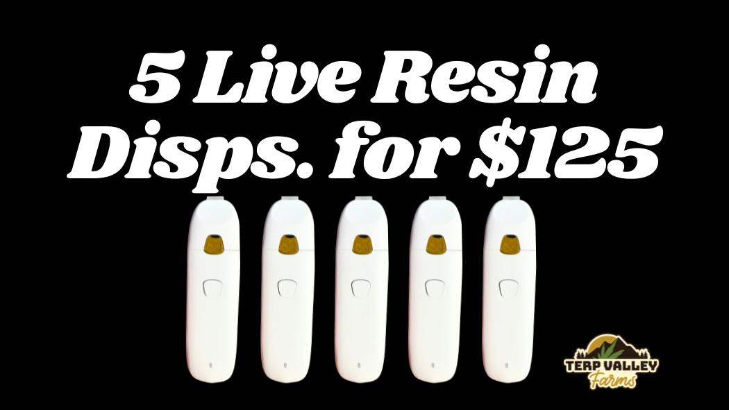 Terp Valley Farms 5 1g Live Resin Disposables for $125