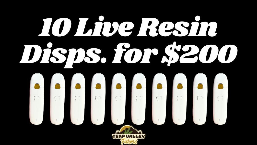 Terp Valley Farms 10 1g LR Dispsosables for $200