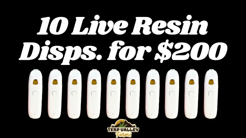 Terp Valley Farms 10 1g LR Dispsosables for $200