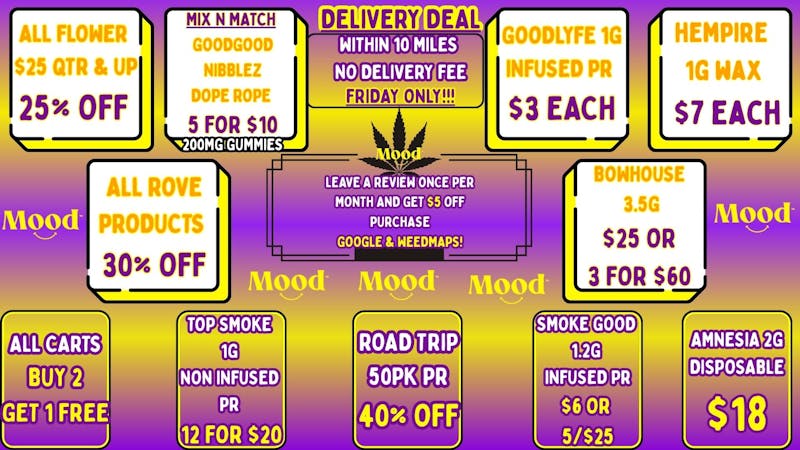 Mood Cannabis Company - Jackson EXCLUSIVE WEEKEND DEALS @MOOD JACKSON