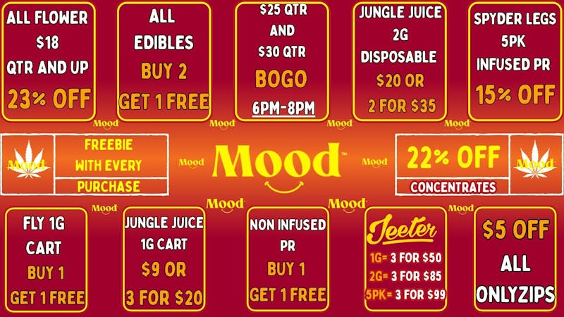 Mood Cannabis Company - Jackson DEALS TO GET YOU IN THE MOOD! BOGO's and MORE!