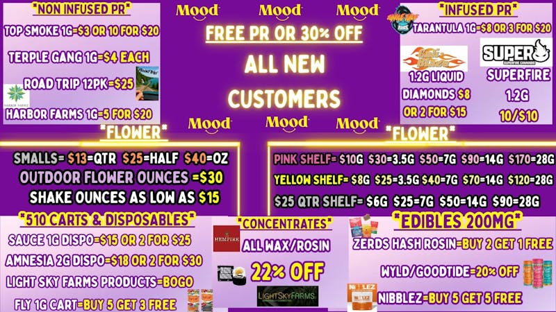 Mood Cannabis Company - Jackson EXTRA WEED + MORE EXCLUSVE DEALS @MOOD JACKSON