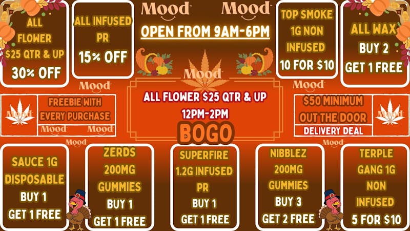 Mood Cannabis Company - Jackson EXCLUSIVE DANKSGIVING DEALS @MOODJACKSON