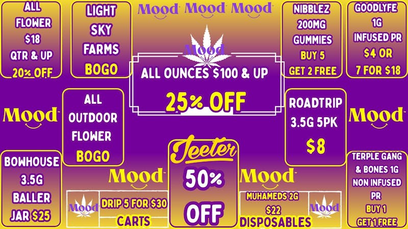 Mood Cannabis Company - Jackson 50% OFF JEETER+B1G1+MORE DEALS @MOOD JACKSON