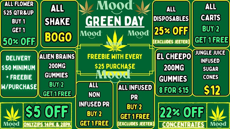 Mood Cannabis Company - Jackson GREEN DAY EXCLUSIVE DEALS @MOOD JACKSON