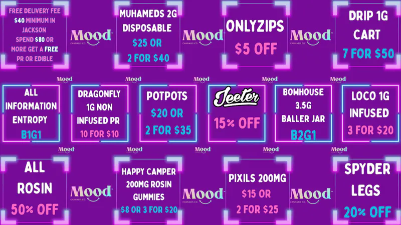 Mood Cannabis Company - Jackson B1G1+50% OFF+ MORE GREAT DEALS @MOOD JACKSON
