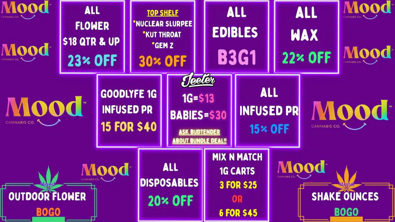 Mood Cannabis Company - Jackson BOGO+30% OFF+MORE GREAT DEALS @MOOD JACKSON