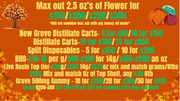 Grove Cannabis Company (Delivery Available) Fall Savings at Grove!