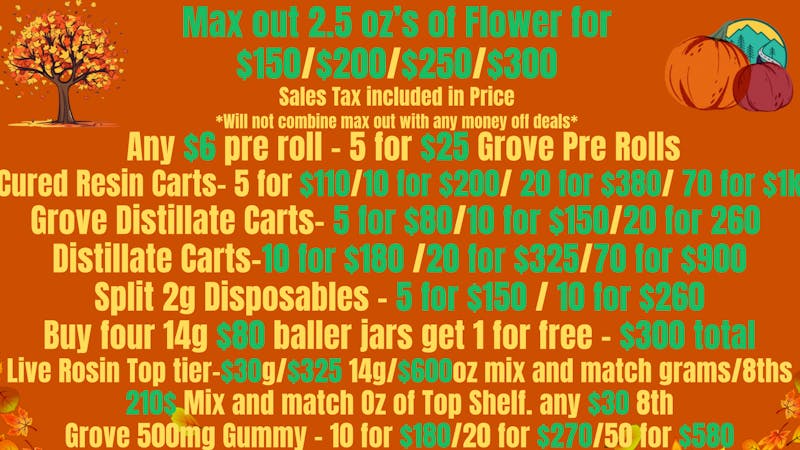 Grove Cannabis Company (Delivery Available) Fall savings, New Deals!