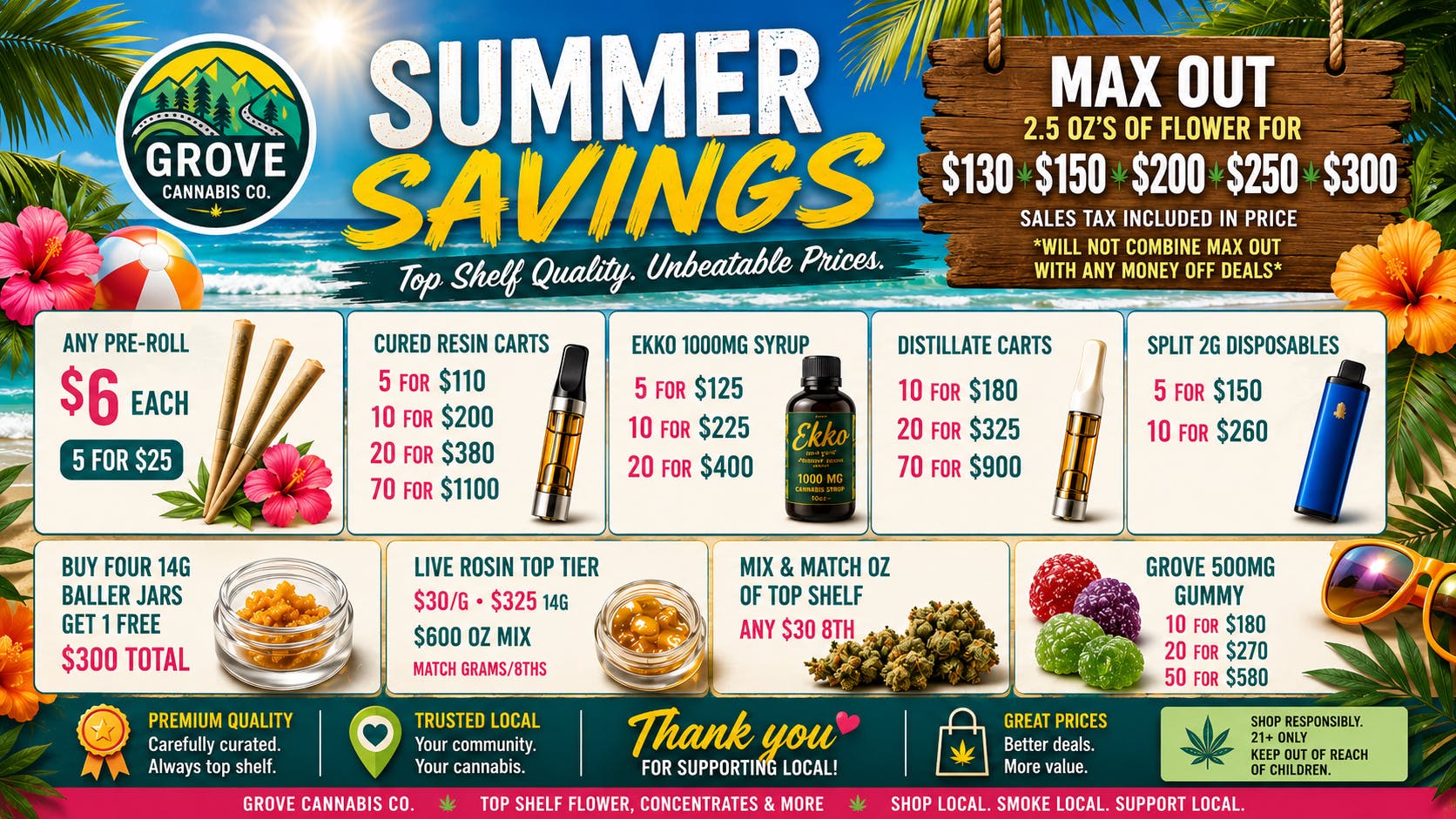 Grove Cannabis Company (Delivery Available) Summer savings, New Deals!