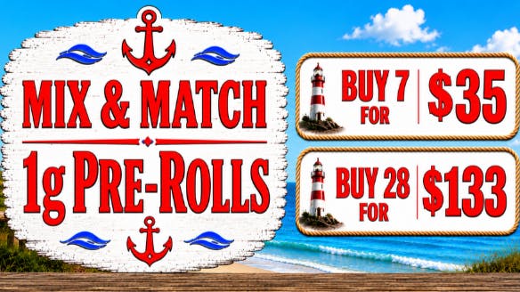 Cape Cod Cannabis Recreational Dispensary 1g Pre-Roll Mix N Match Offer