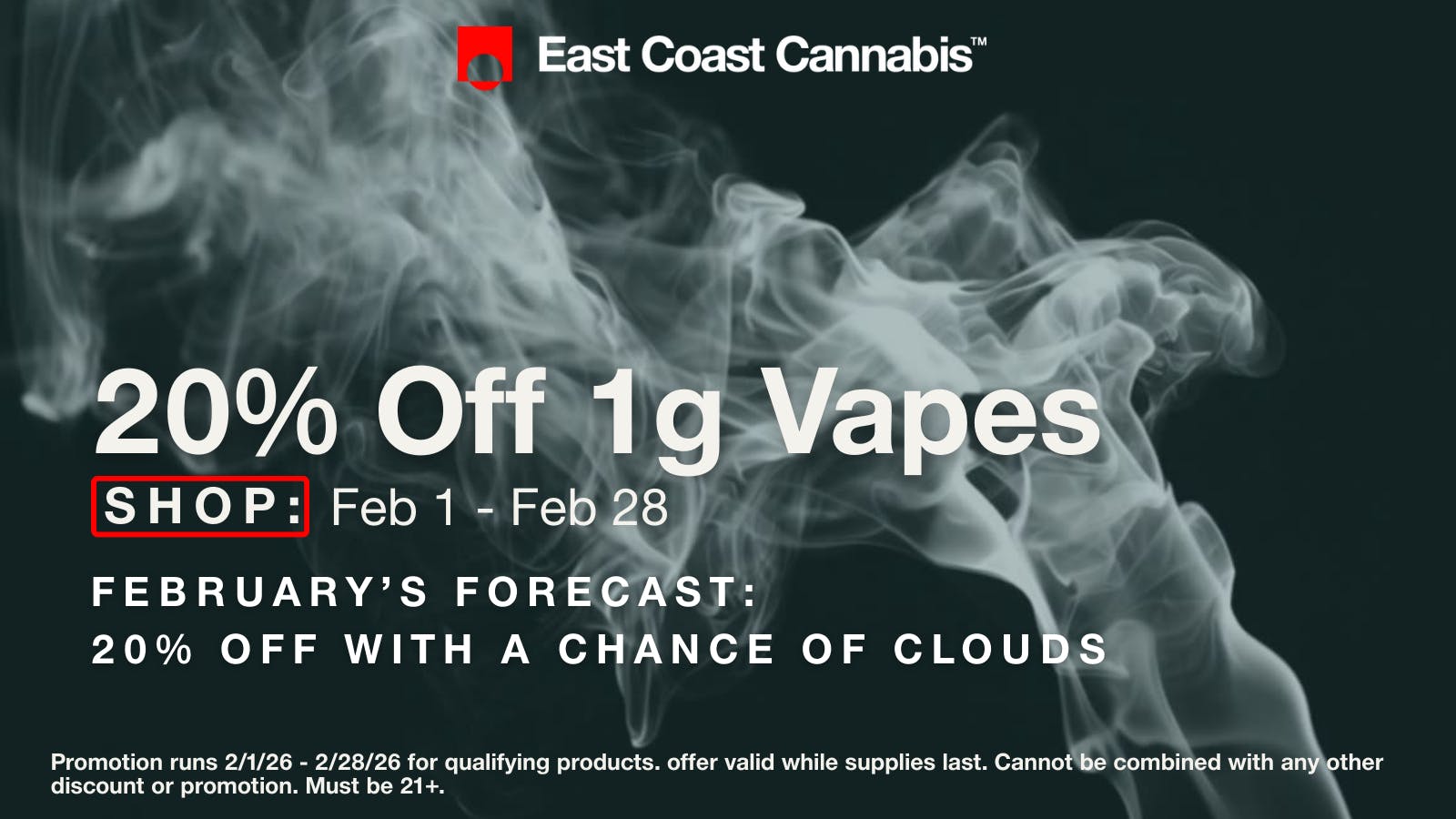 East Coast Cannabis - Eliot 20% OFF 1G CARTS