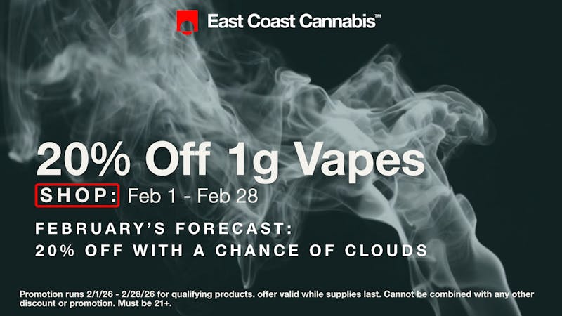 East Coast Cannabis - Eliot 20% OFF 1G CARTS