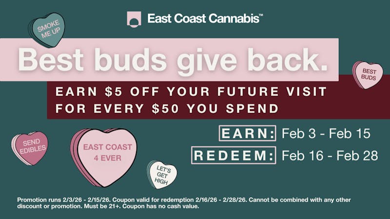 East Coast Cannabis - Eliot $5 for Every $50 You Spend